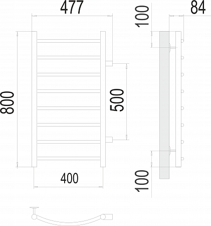 Классик П8 400х800 бп500 Полотенцесушитель  TERMINUS Братск - фото 3