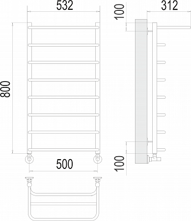 Полка П8 500х800  Полотенцесушитель  TERMINUS Братск - фото 3