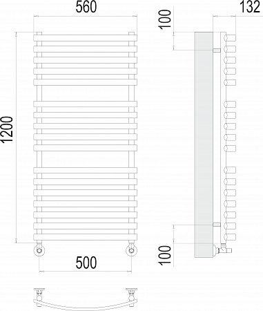 Капри П17 500х1200 Полотенцесушитель  TERMINUS Братск - фото 3