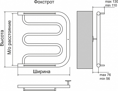 Фокстрот AISI 32х2 500х400 Полотенцесушитель  TERMINUS Братск - фото 4