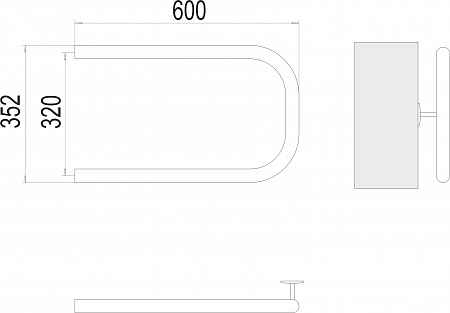 П-обр AISI 32х2 320х600 Полотенцесушитель  TERMINUS Братск - фото 3