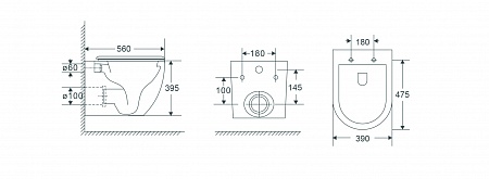Подвесной унитаз безободковый Terminus Енисей Monolit 560х390 белый Братск - фото 8