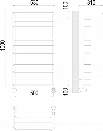 Арктур П10 500х1000 Полотенцесушитель  TERMINUS Братск - фото 3