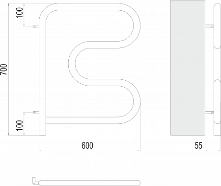 Электро 25 F-обр 600х600 поворотный Полотенцесушитель TERMINUS Братск - фото 3