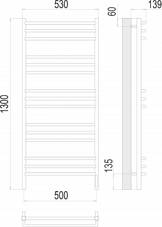 Соренто П15 500х1300 электро (sensor quick touch) Полотенцесушитель  TERMINUS Братск - фото 3