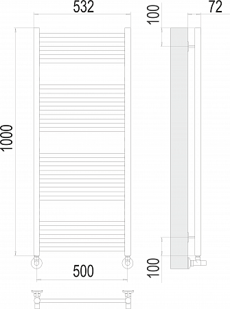 Аврора П20 500х1000 Полотенцесушитель  TERMINUS Братск - фото 3