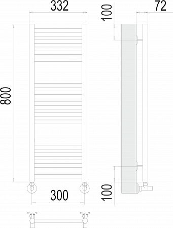 Аврора П16 300х800 Полотенцесушитель  TERMINUS Братск - фото 3