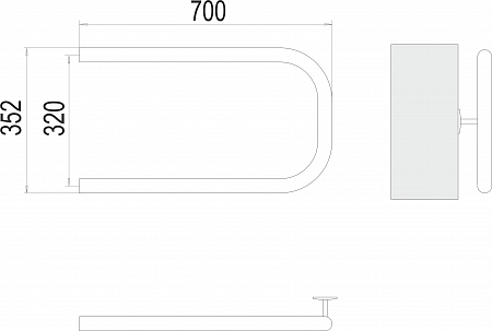 П-обр AISI 32х2 320х700 Полотенцесушитель  TERMINUS Братск - фото 3