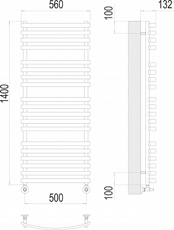 Капри П19 500х1400 Полотенцесушитель  TERMINUS Братск - фото 3