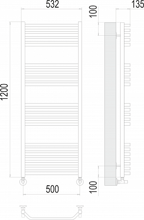 Виктория П22 500х1200 Полотенцесушитель  TERMINUS Братск - фото 3