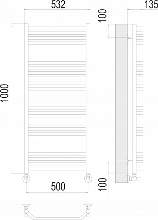 Виктория П20 500х1000 Полотенцесушитель  TERMINUS Братск - фото 3