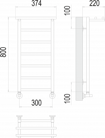 Контур с/п П7 300х800 Полотенцесушитель  TERMINUS Братск - фото 3