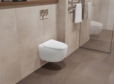 Подвесной унитаз безободковый Terminus Енисей Monolit 560х390 белый Братск - фото 1