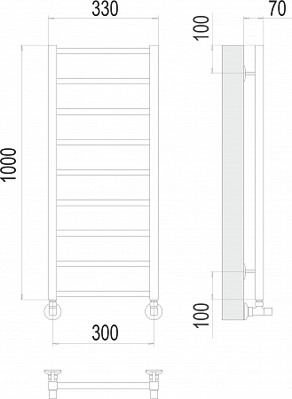 Контур П9 300х1000 Полотенцесушитель  TERMINUS Братск - фото 3