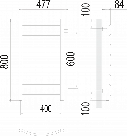 Классик П8 400х800 бп600 Полотенцесушитель  TERMINUS Братск - фото 3