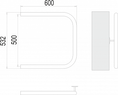 П-обр AISI 32х2 500х600 Полотенцесушитель  TERMINUS Братск - фото 3