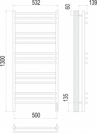 Прато П15 500х1300 электро (sensor quick touch) Полотенцесушитель  TERMINUS Братск - фото 3