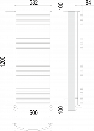 Классик П22 500х1200 Полотенцесушитель  TERMINUS Братск - фото 3