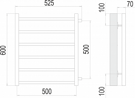 Вега П6 500х600 бп500 Полотенцесушитель  TERMINUS Братск - фото 3
