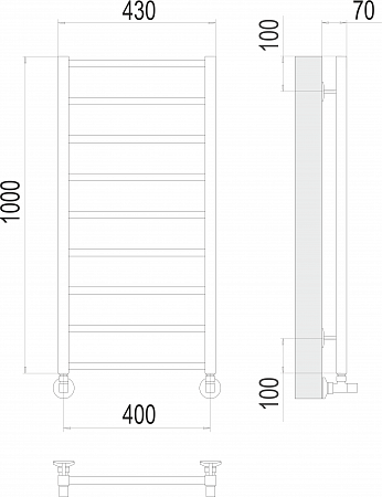 Контур П9 400х1000 Полотенцесушитель  TERMINUS Братск - фото 3