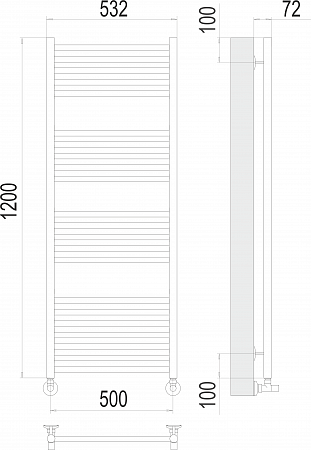 Аврора П22 500х1200 Полотенцесушитель  TERMINUS Братск - фото 3