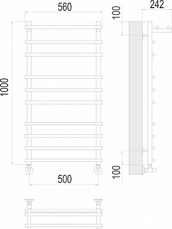 Ватра с/п П10 500х1000 Полотенцесушитель  TERMINUS Братск - фото 3