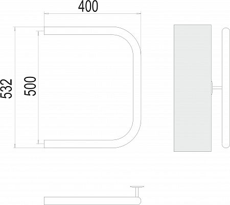 П-обр AISI 32х2 500х400 Полотенцесушитель  TERMINUS Братск - фото 3